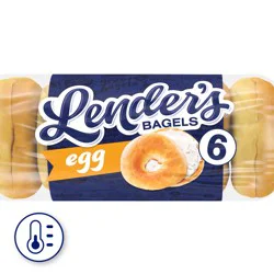 Lender's Original Egg Bagels, 6 count, Pre-sliced Bagels, 17.1 oz Bag