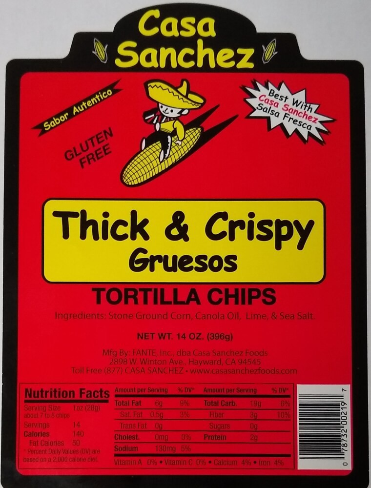 slide 1 of 6, Casa Sanchez Foods Tortilla Chips Thick & Crispy, 14 oz