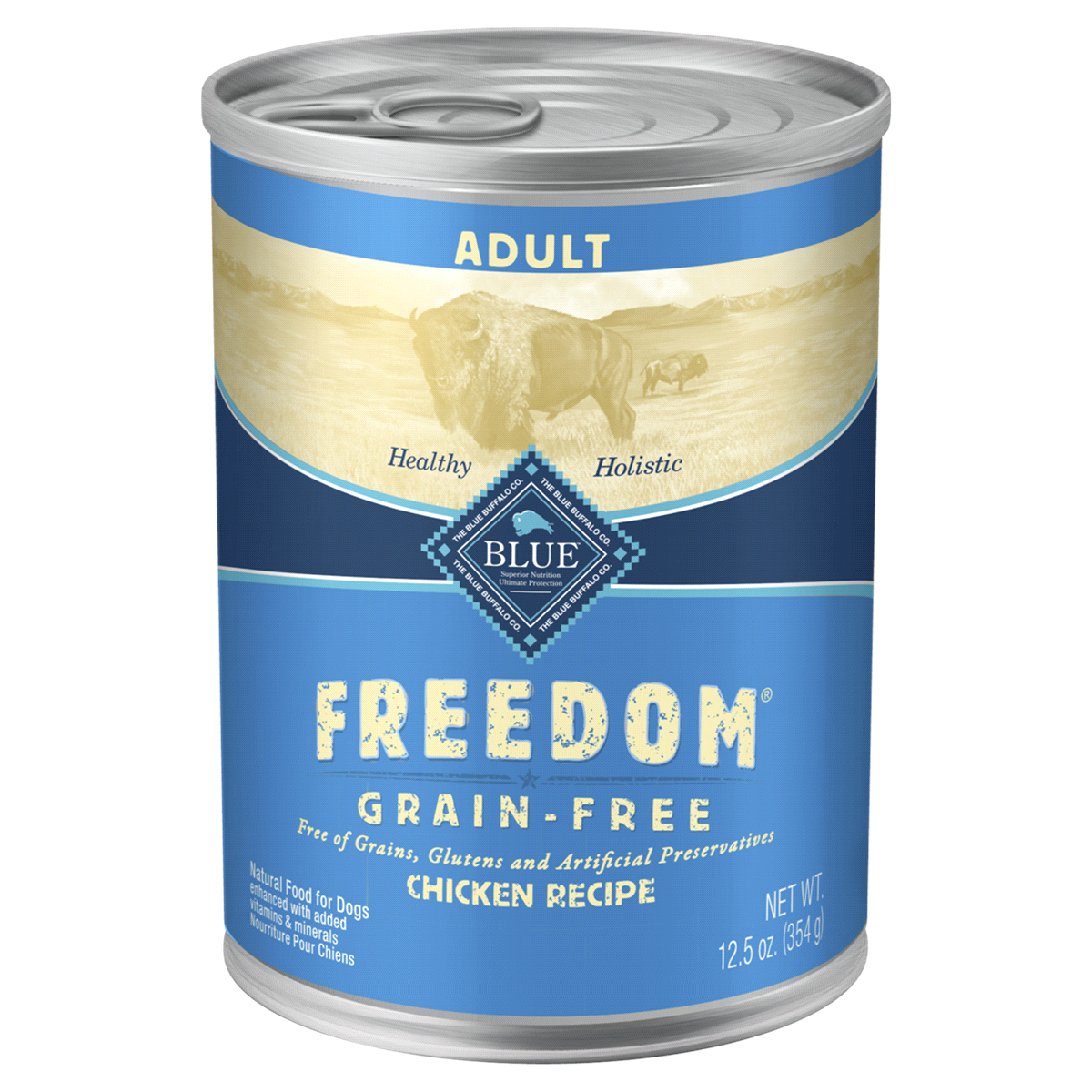 slide 1 of 1, Blue Buffalo Freedom Adult Dog Food, Chicken Recipe, 12.5 oz