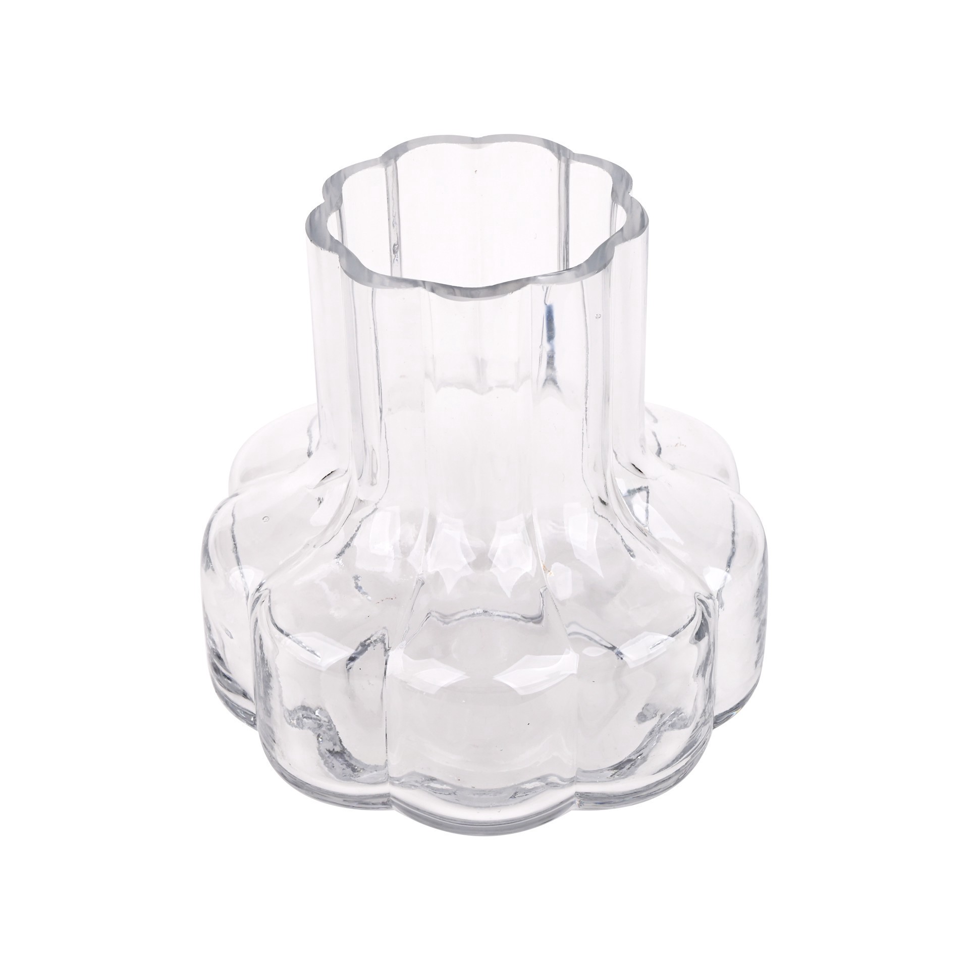 slide 2 of 3, 6" Clear Ribbed Glass Vase By Ashland, 5.7 in x 5.7 in x 5.9 in