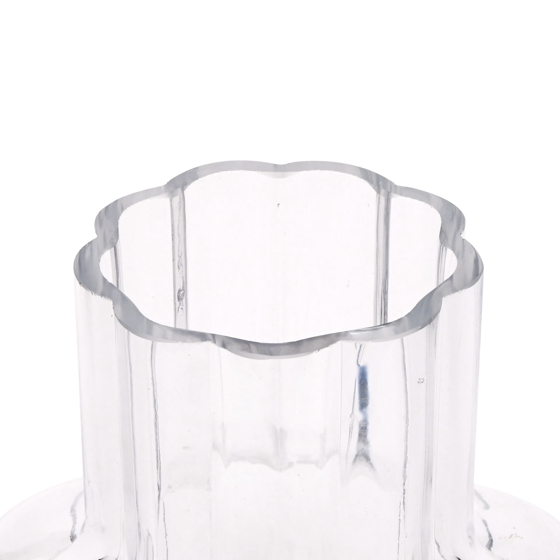 slide 3 of 3, 6" Clear Ribbed Glass Vase By Ashland, 5.7 in x 5.7 in x 5.9 in