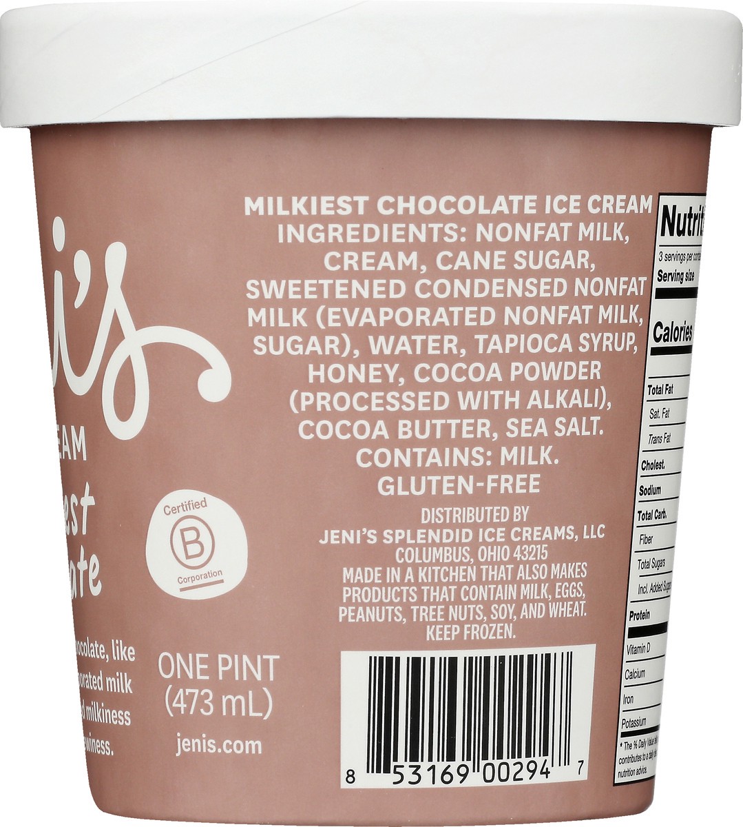 slide 8 of 9, Jeni's Splendid Ic Milkiest Chocolate Ice Cream, 16 oz