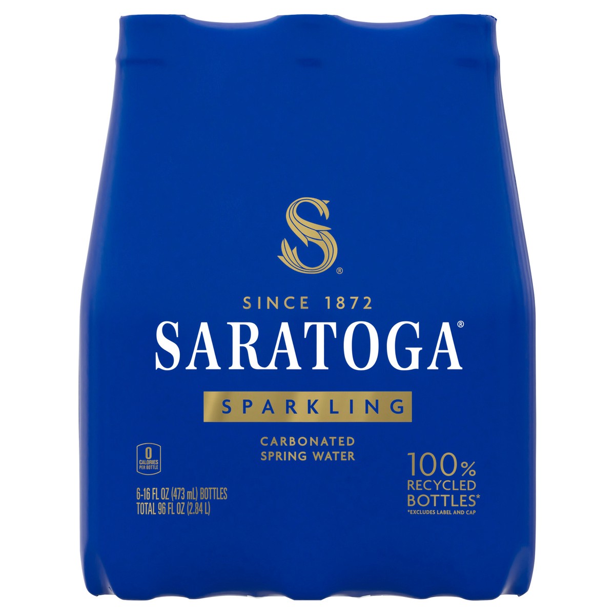 slide 1 of 4, Saratoga Sparkling Spring Water Bottle PET, 16 Oz, 6-Pack, 6 ct