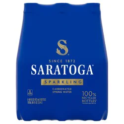 Saratoga Sparkling Spring Water Bottle PET, 16 Oz, 6-Pack