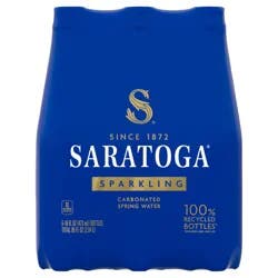Saratoga Sparkling Spring Water Bottle PET, 16 Oz, 6-Pack