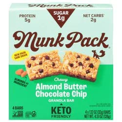 Munk Pack Chewy Almond Butter Chocolate Chip Granola Bar 4 ea