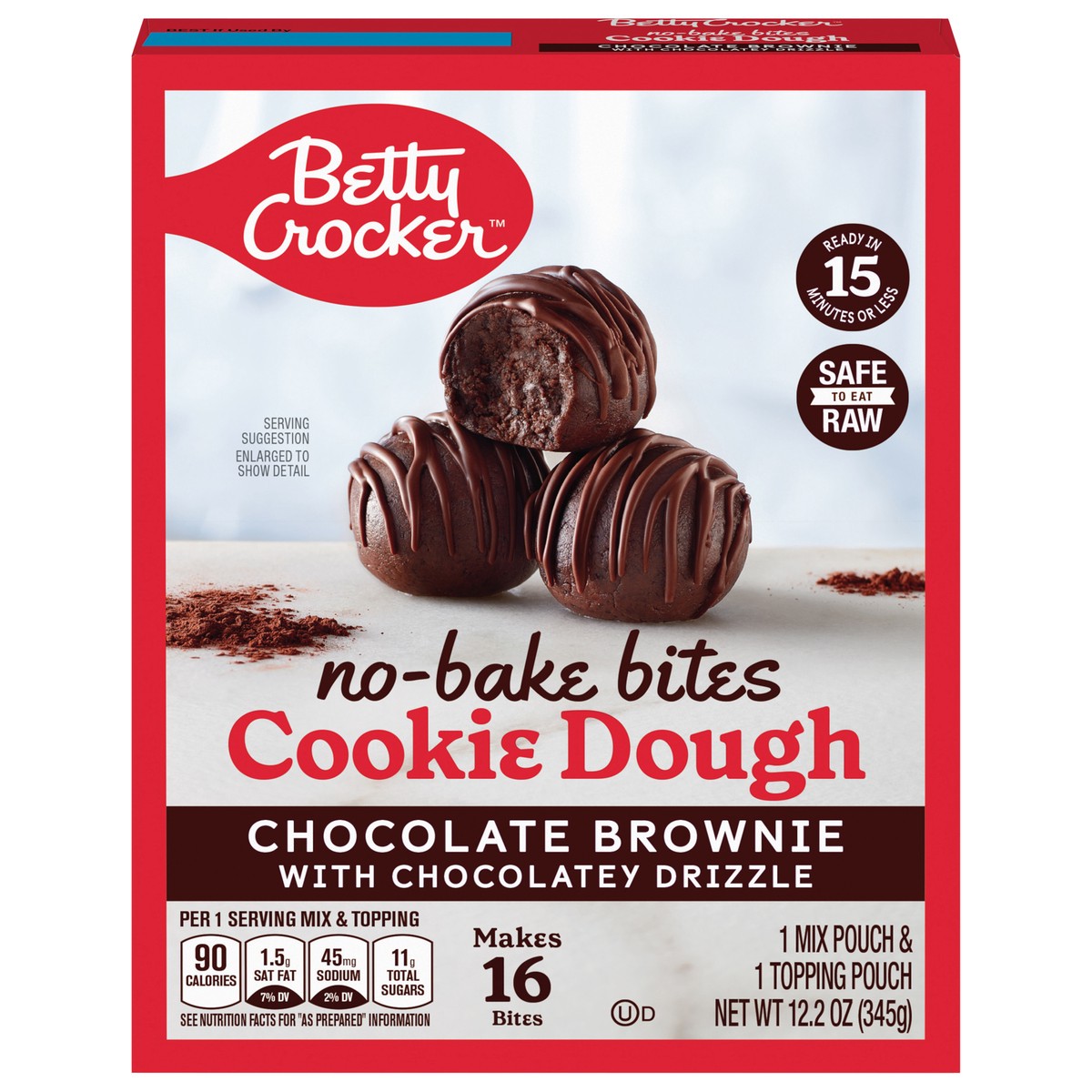 slide 1 of 1, Betty Crocker No-Bake Bites Chocolate Brownie Cookie Dough, 12.2 oz., 12.2 oz