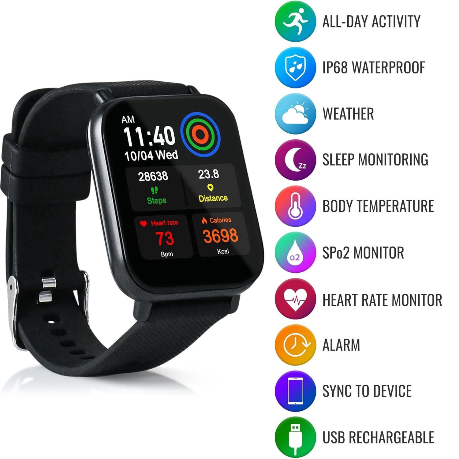 slide 2 of 2, Dmi Zewa Fitness Smart Health Watch, 1 ct