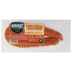 Wright Brand Smoked Sausage Rope Three Cheese Smokehouse, 12 Oz