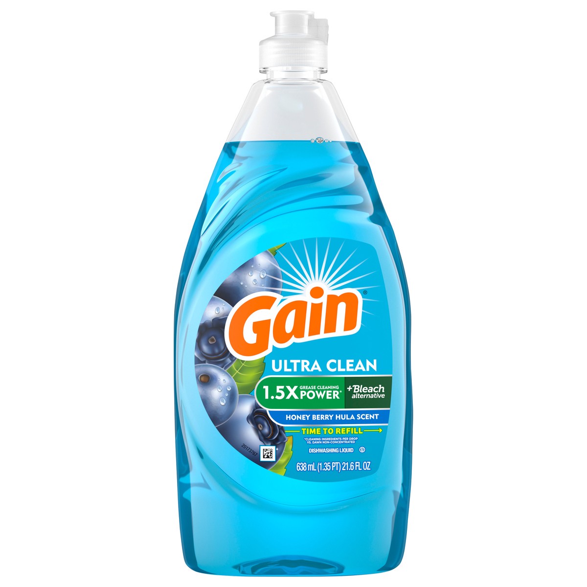 slide 1 of 3, Gain Ultra + Bleach Alternative Dish Soap, Dishwashing Liquid, Honey Berry Hula, 21.6 Fl Oz, 21.6 fl oz