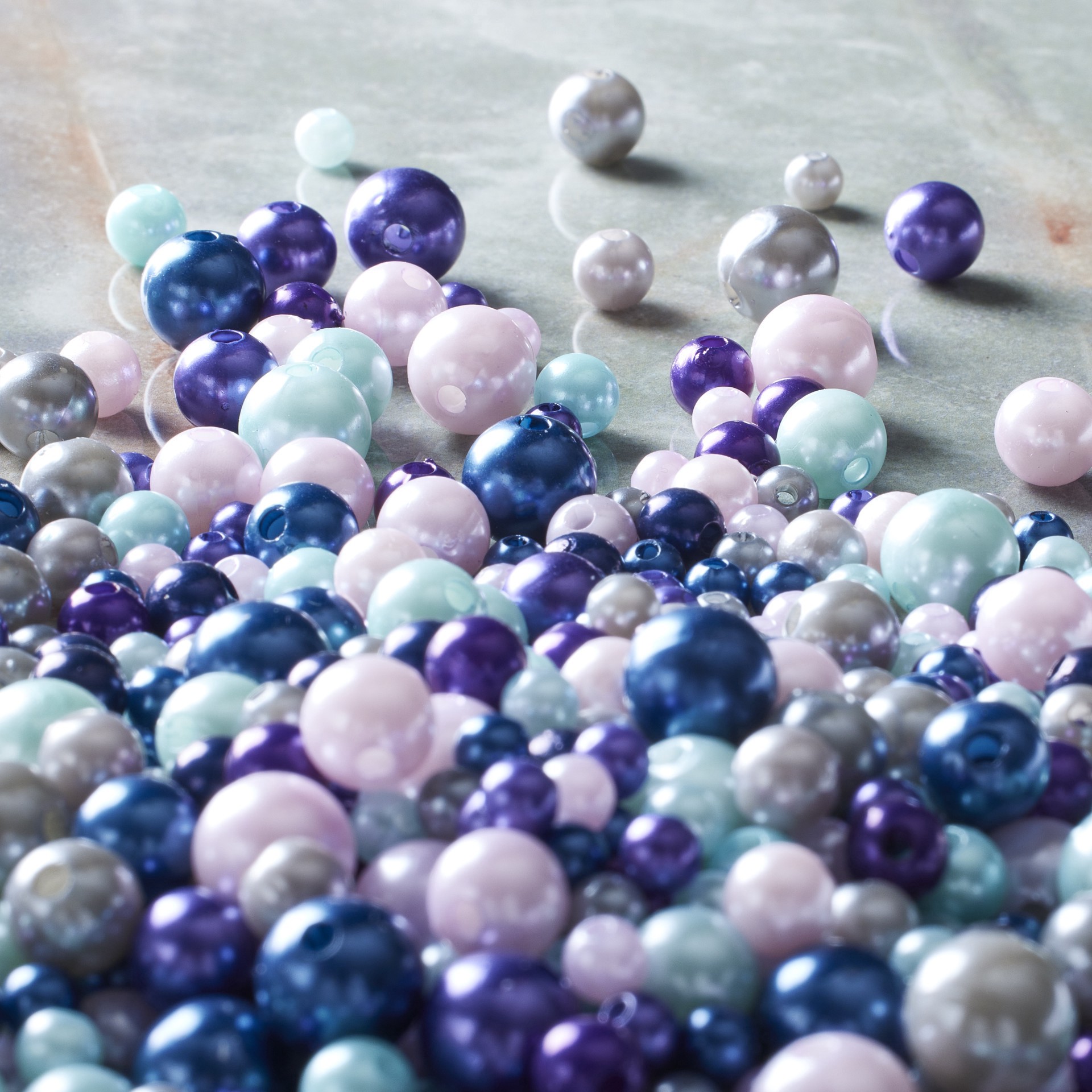slide 2 of 3, Purple Pearl Plastic Mix Craft Beads By Bead Landing, 5mm-11mm
