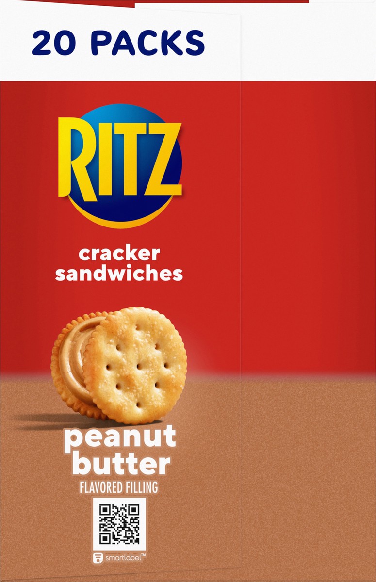 slide 8 of 14, RITZ Peanut Butter Sandwich Crackers, Lunch Snacks, 20 Snack Packs (6 Crackers Per Pack), 20 ct