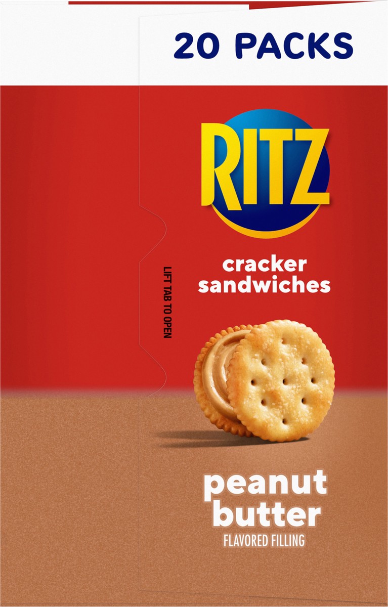 slide 11 of 14, RITZ Peanut Butter Sandwich Crackers, Lunch Snacks, 20 Snack Packs (6 Crackers Per Pack), 20 ct
