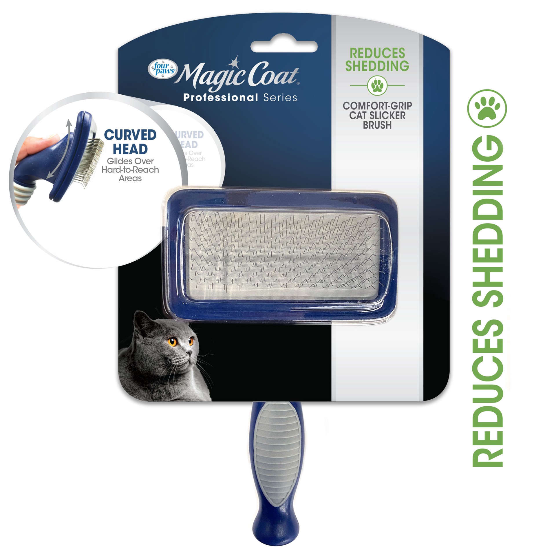 slide 5 of 10, Four Paws Magic Coat Professional Series Comfort-Grip Cat Slicker Brush, 1 ct