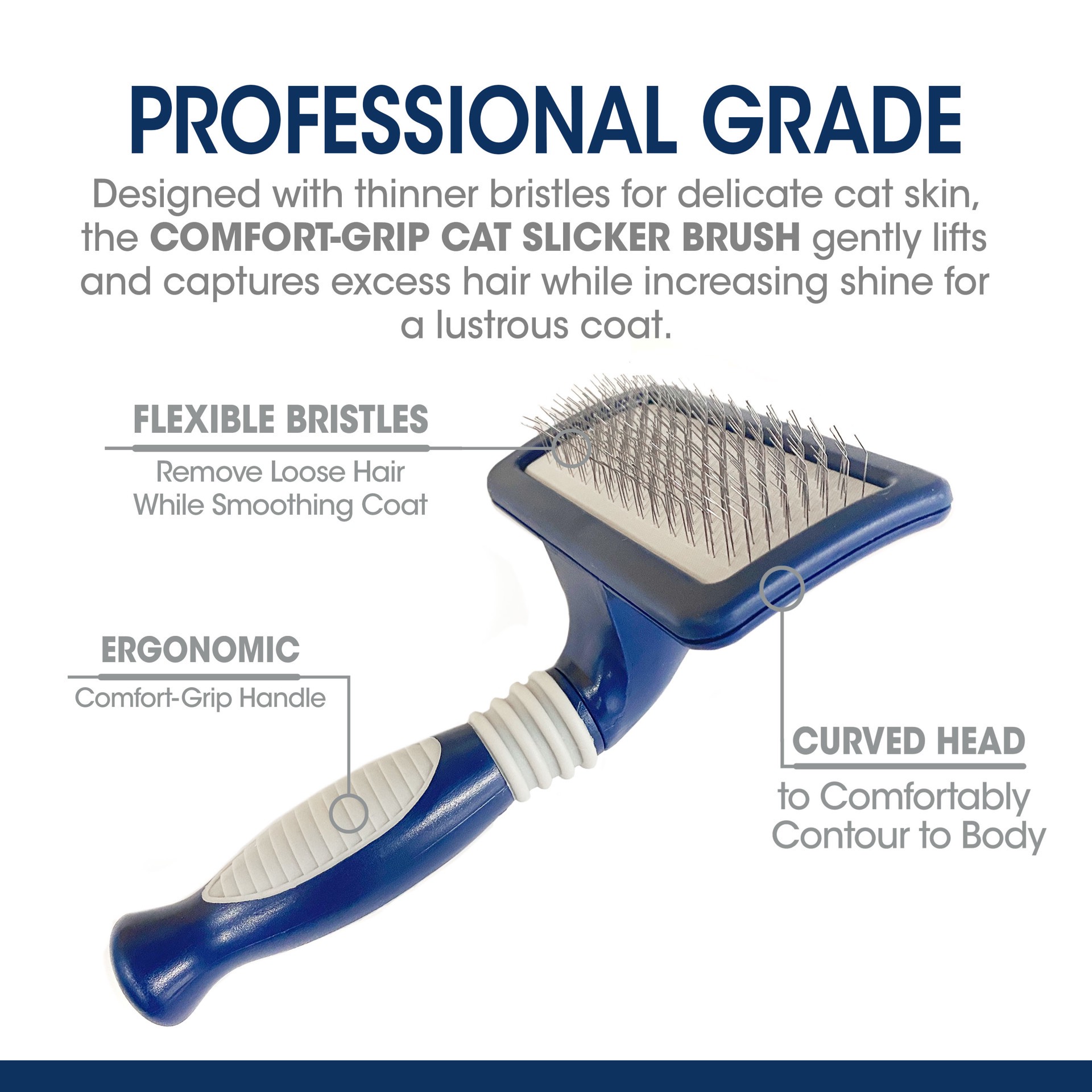 slide 10 of 10, Four Paws Magic Coat Professional Series Comfort-Grip Cat Slicker Brush, 1 ct