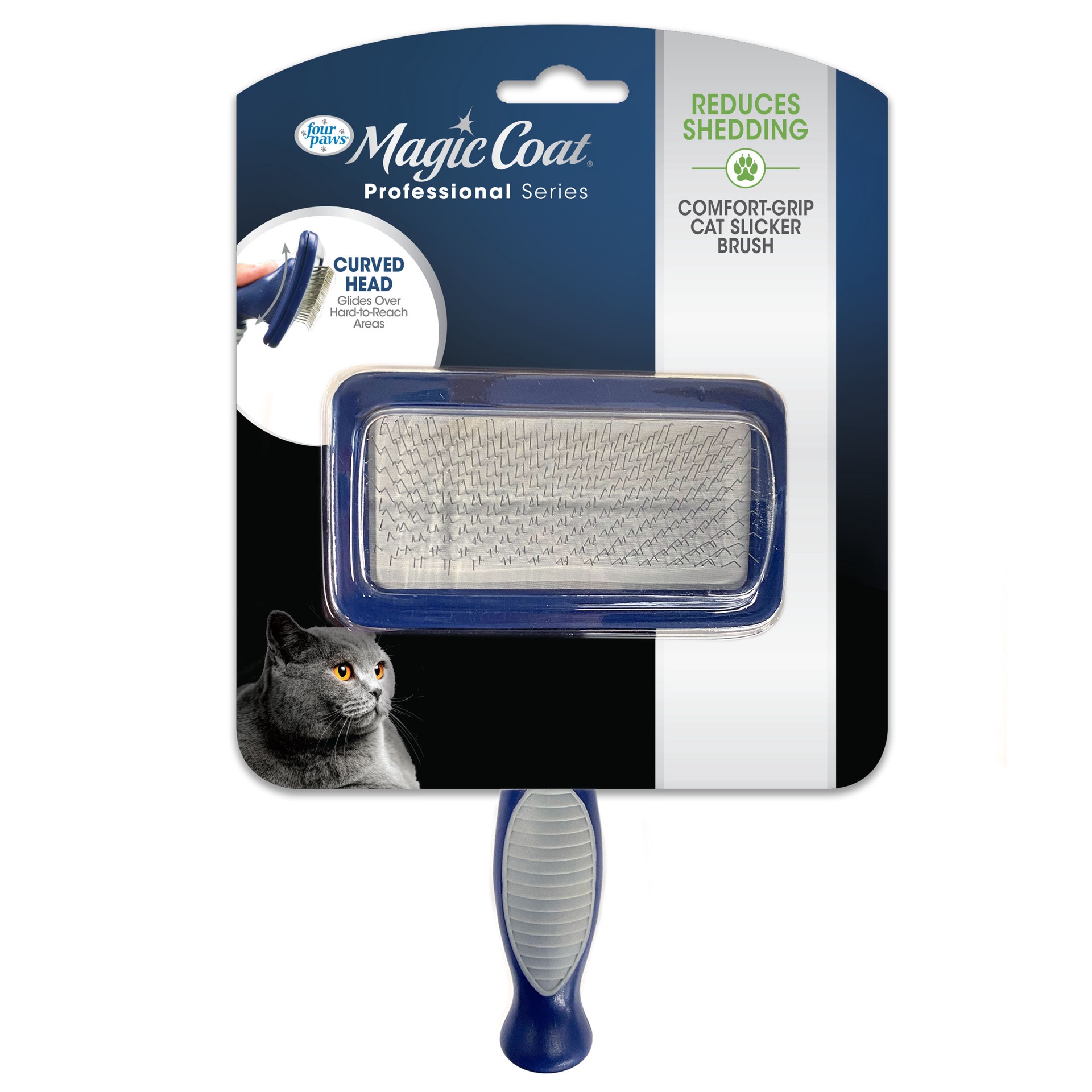 slide 1 of 10, Four Paws Magic Coat Professional Series Comfort-Grip Cat Slicker Brush, 1 ct