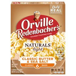Orville Redenbacher''s Orville Redenbacher’s Microwave Popcorn, Naturals Light Classic Butter and Sea Salt Popcorn, 2.7 oz., 6-Count