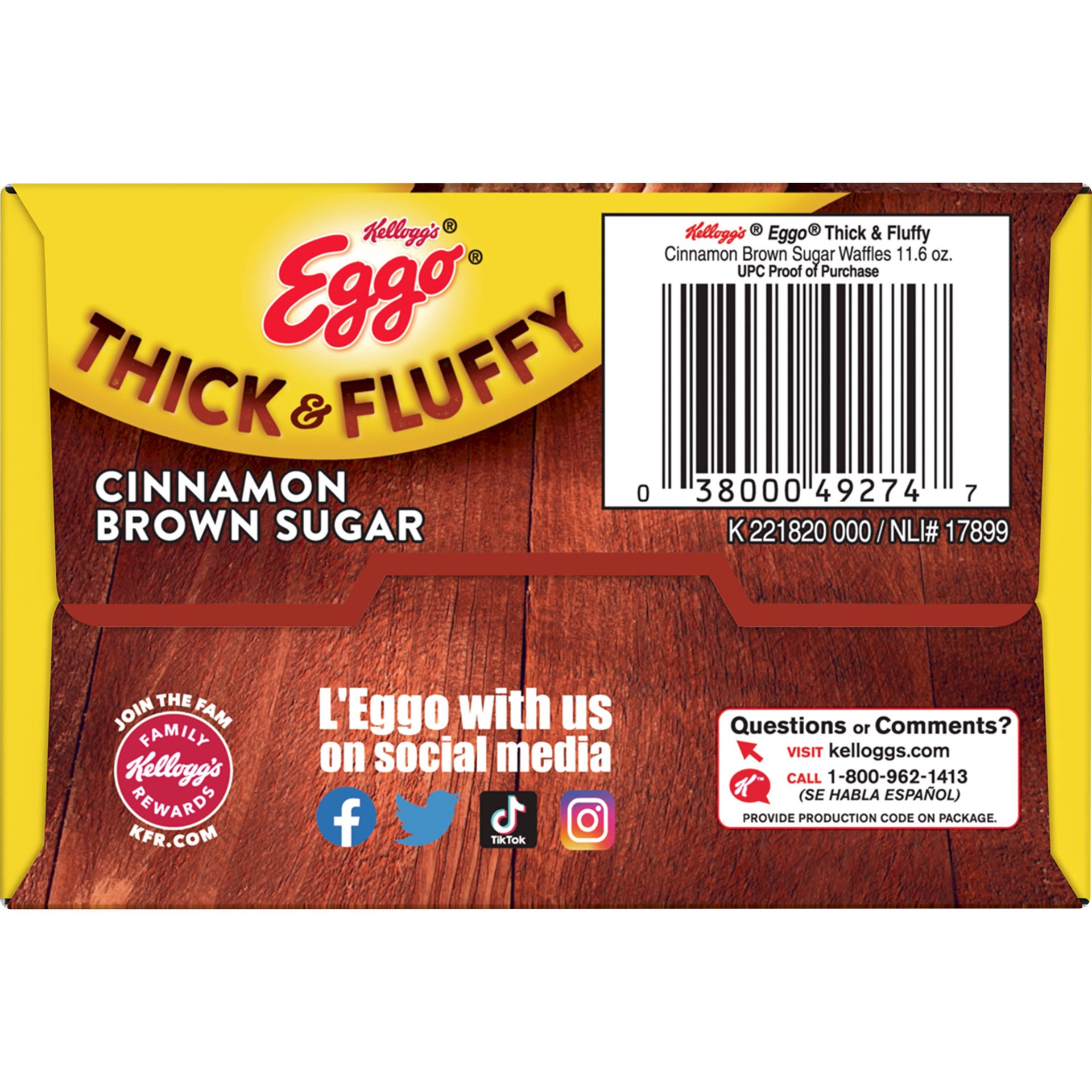 slide 3 of 5, Eggo Think & Fluffy Cinnamon Brown Sugar Frozen Waffles - 11.6oz/6ct, 11.6 oz