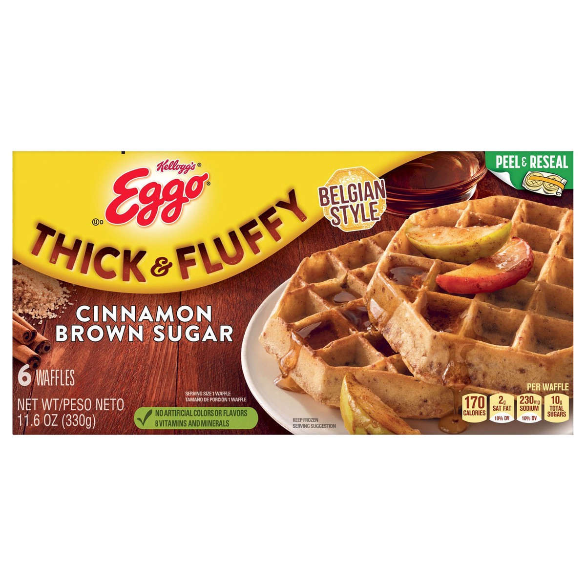 slide 1 of 5, Eggo Think & Fluffy Cinnamon Brown Sugar Frozen Waffles - 11.6oz/6ct, 11.6 oz