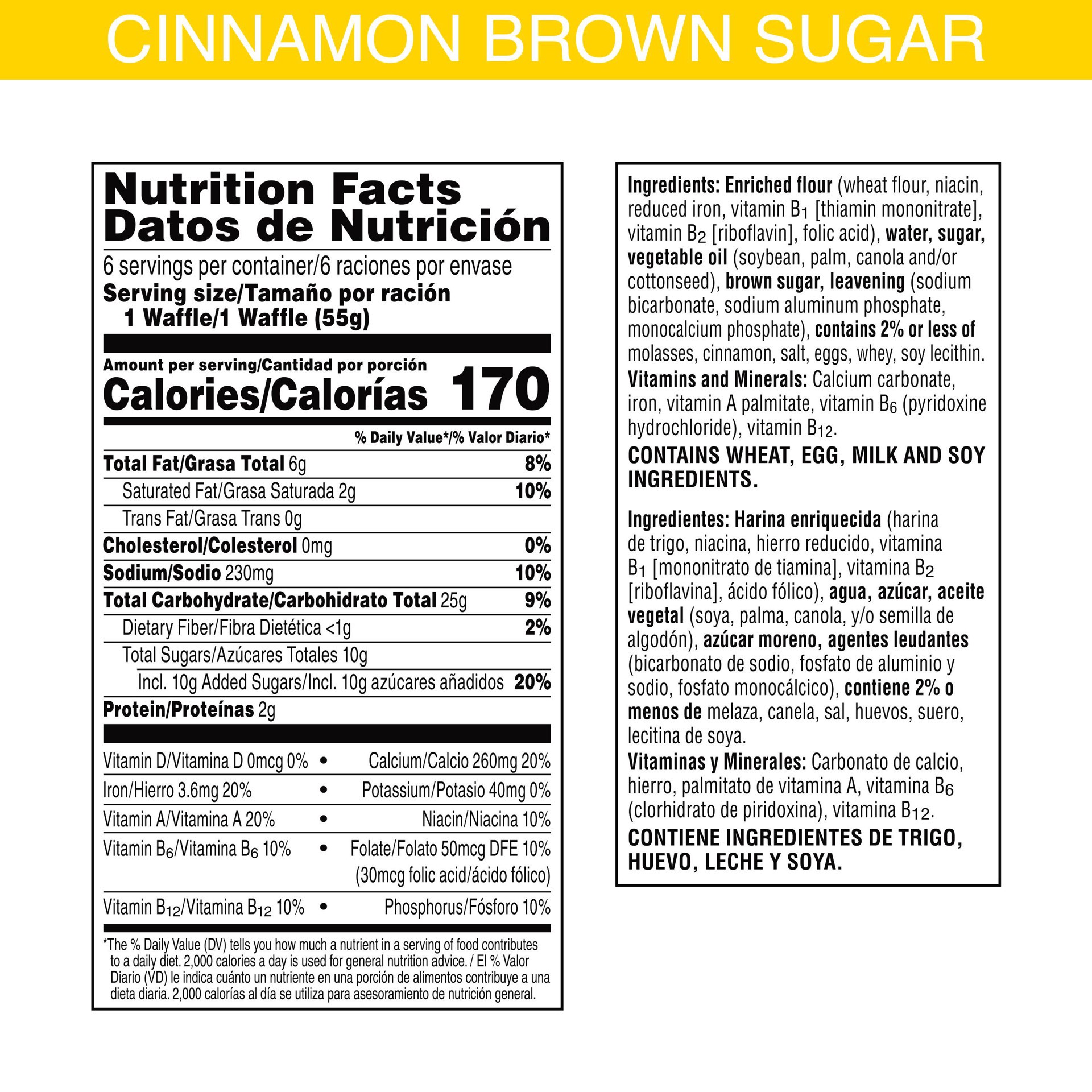 slide 5 of 5, Eggo Think & Fluffy Cinnamon Brown Sugar Frozen Waffles - 11.6oz/6ct, 11.6 oz