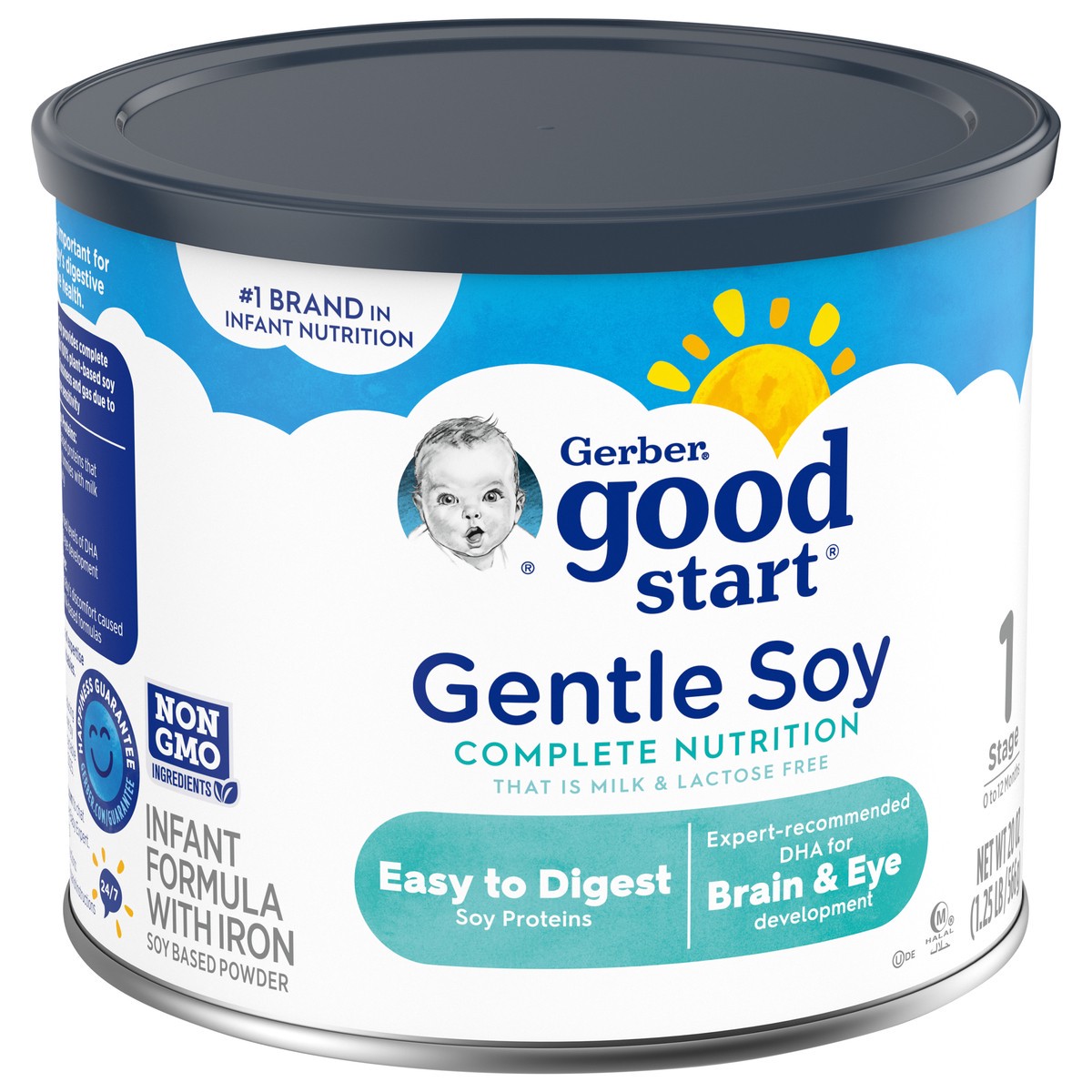 slide 7 of 9, Gerber Good Start Gentle Soy Powder Infant Formula, 20 oz Canister, 20 oz