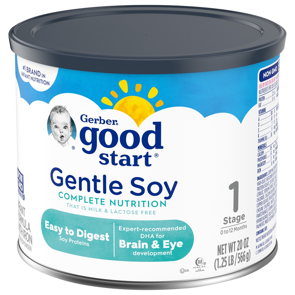 slide 9 of 9, Gerber Good Start Gentle Soy Powder Infant Formula, 20 oz Canister, 20 oz