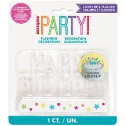 Unique Industries Flashing Happy Birthday Cake Decor