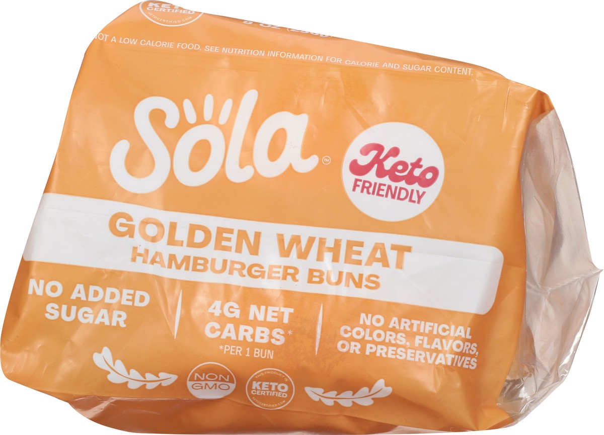 slide 6 of 9, Sola Golden Wheat Hamburger Buns 4 ea, 4 ct