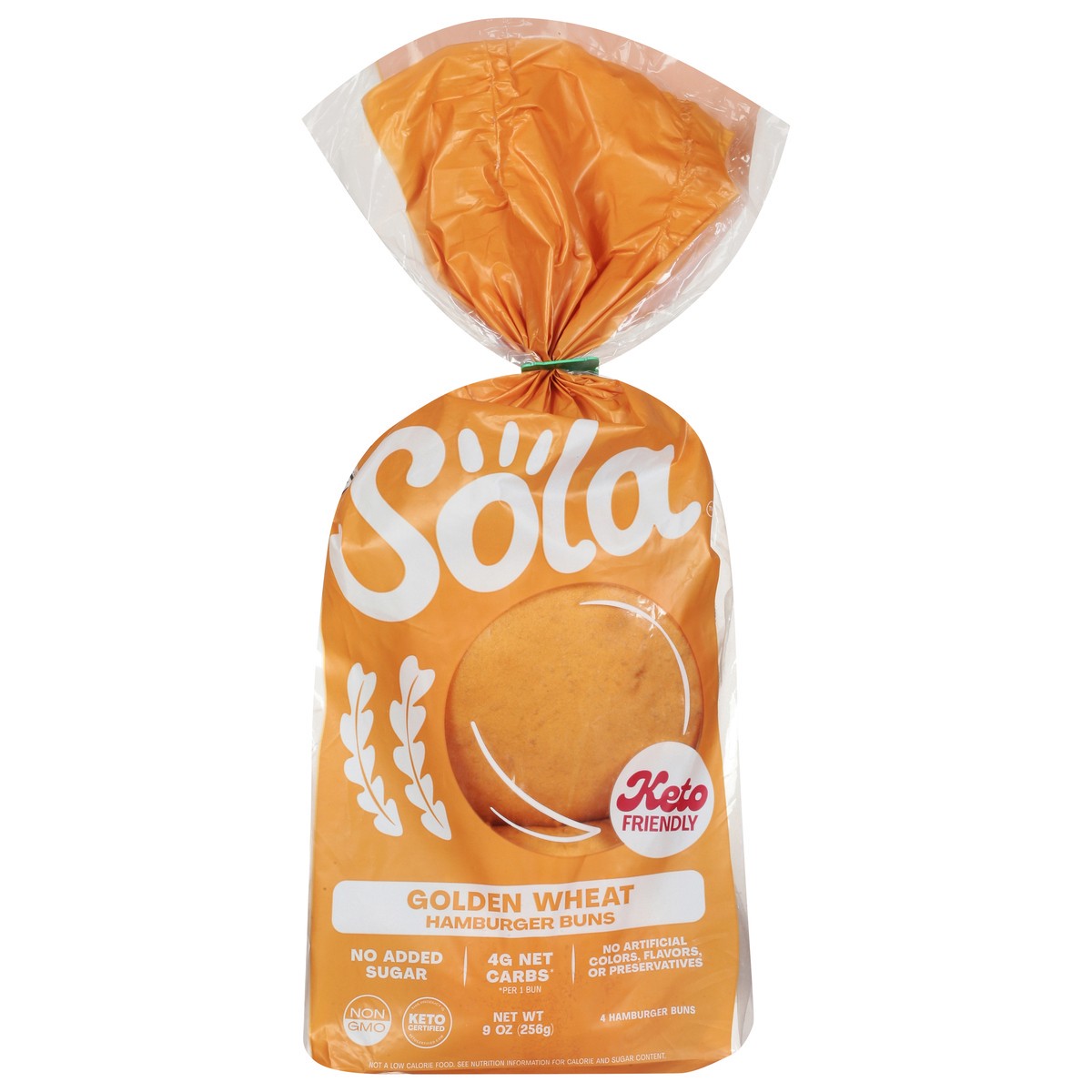 slide 1 of 9, Sola Golden Wheat Hamburger Buns 4 ea, 4 ct