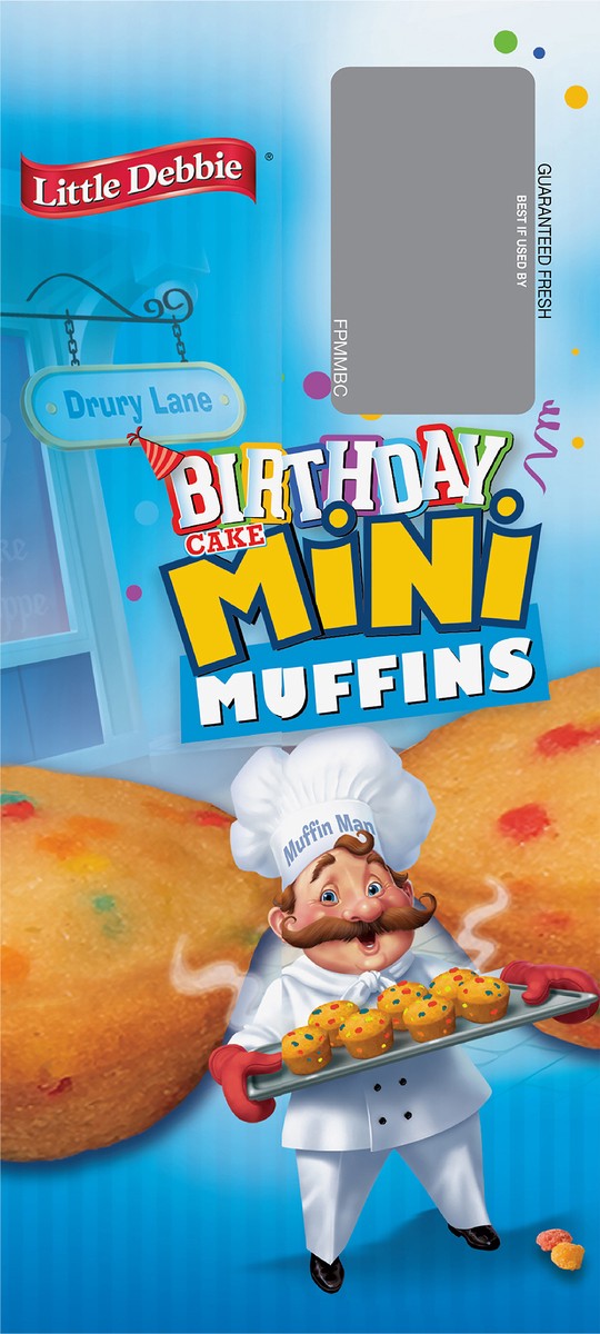 slide 5 of 7, Little Debbie Snack Cakes, Little Debbie Family Pack Mini Muffins (birthday cake), 5 ct