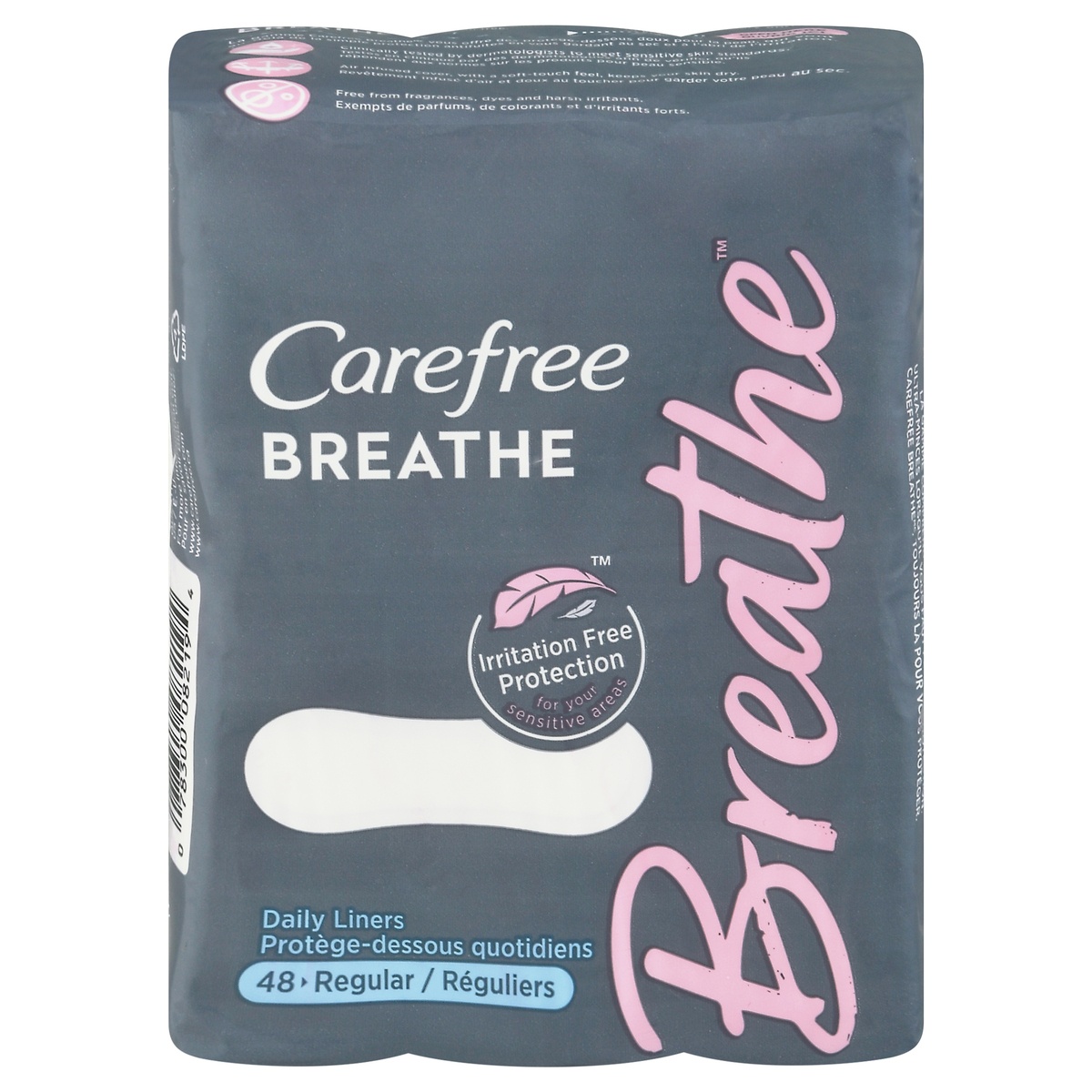 slide 1 of 3, Carefree Regular Breathe Liners Wrappd, 48 ct