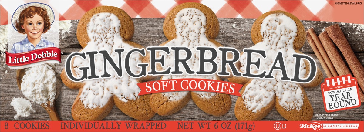 slide 5 of 12, Little Debbie Snack Cakes, Little Debbie Family Pack Gingerbread Cookies, 8 ct