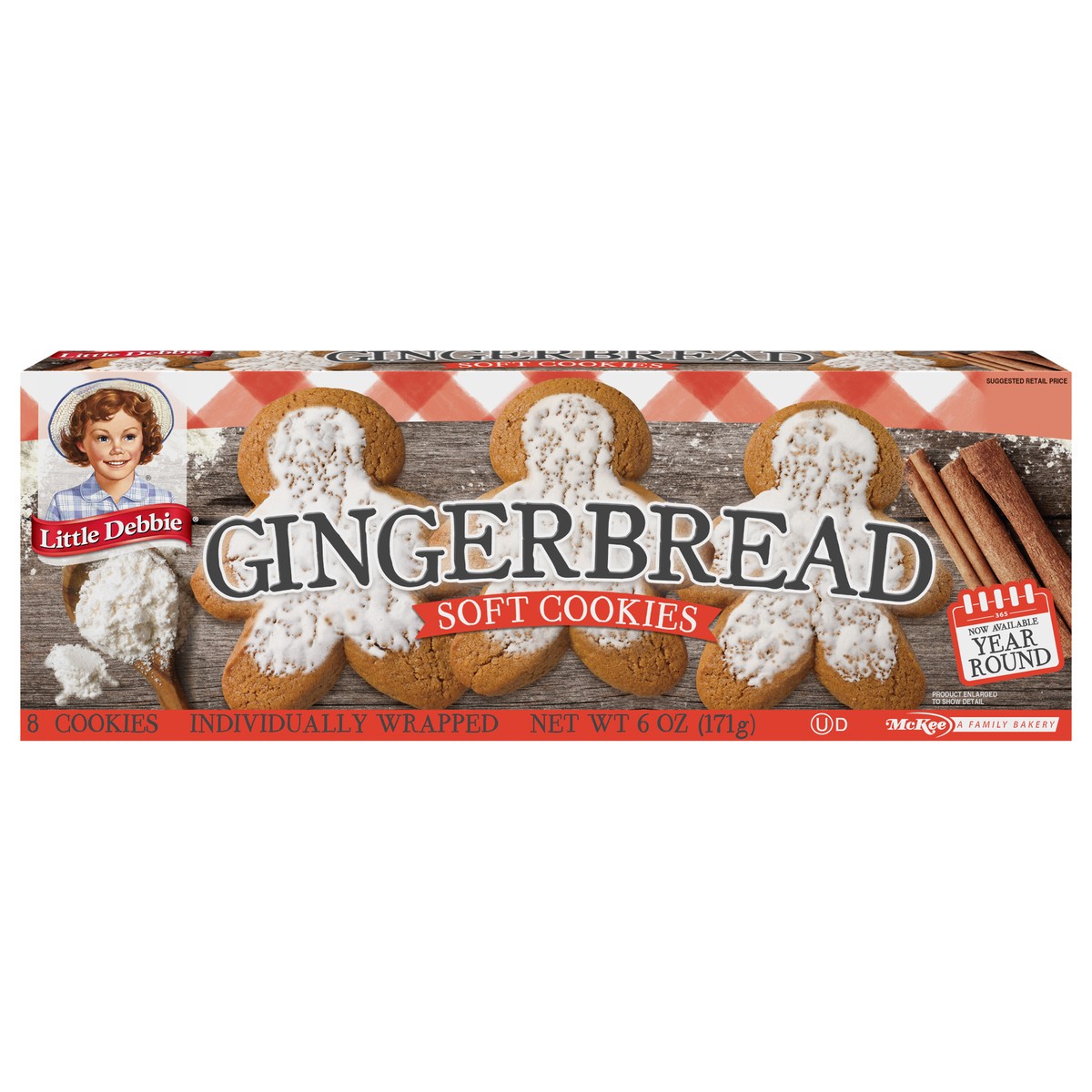 slide 8 of 12, Little Debbie Snack Cakes, Little Debbie Family Pack Gingerbread Cookies, 8 ct