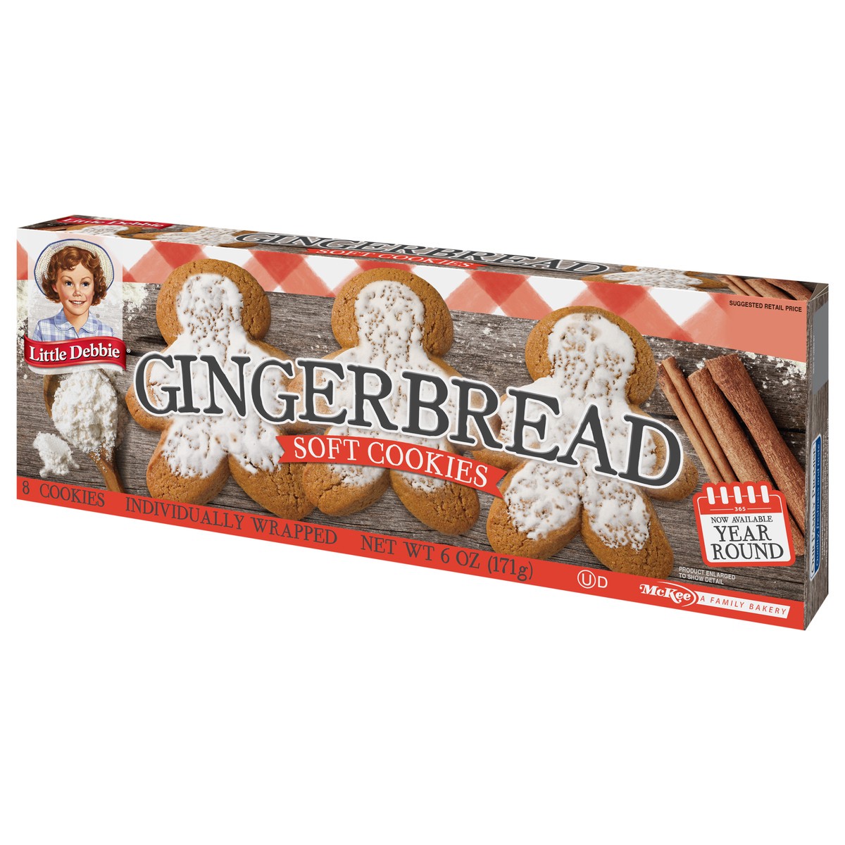slide 7 of 12, Little Debbie Snack Cakes, Little Debbie Family Pack Gingerbread Cookies, 8 ct