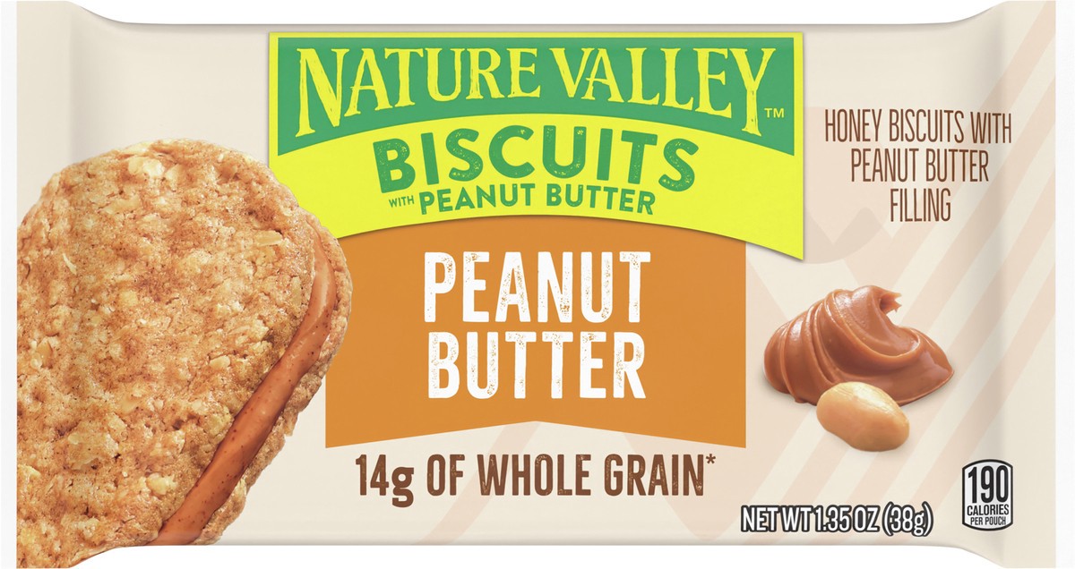 slide 15 of 15, Nature Valley Biscuits with Peanut Butter, 1.35 oz, 13.5 oz