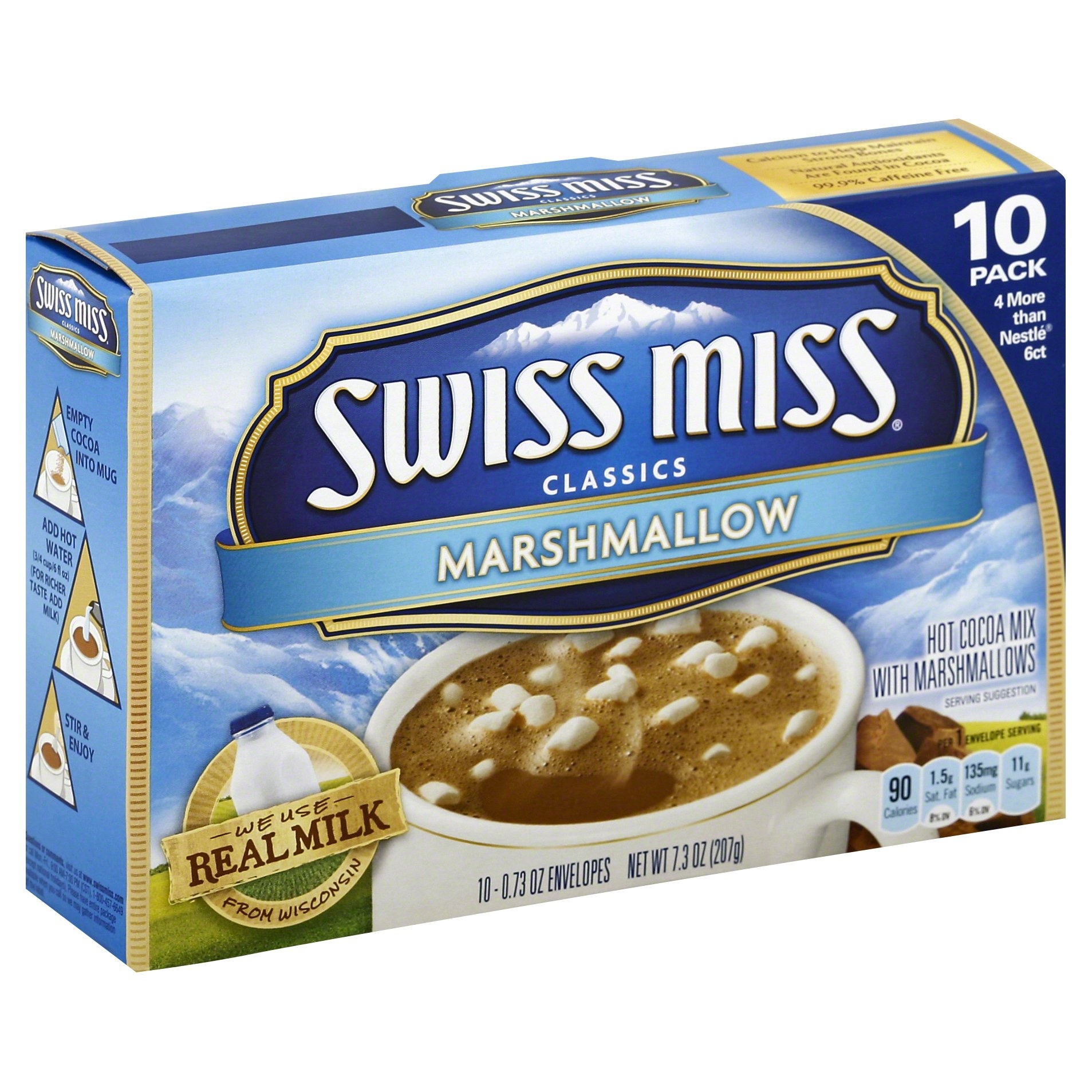 slide 1 of 1, Swiss Miss Classics Hot Cocoa Mix with Marshmallows, 10 ct
