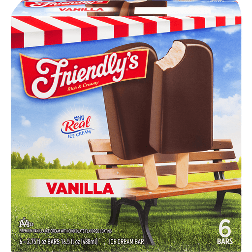 slide 2 of 9, Friendly's Ice Cream Bars Vanilla, 6 ct; 2.5 fl oz