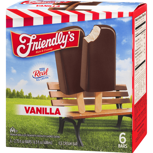 slide 8 of 9, Friendly's Ice Cream Bars Vanilla, 6 ct; 2.5 fl oz