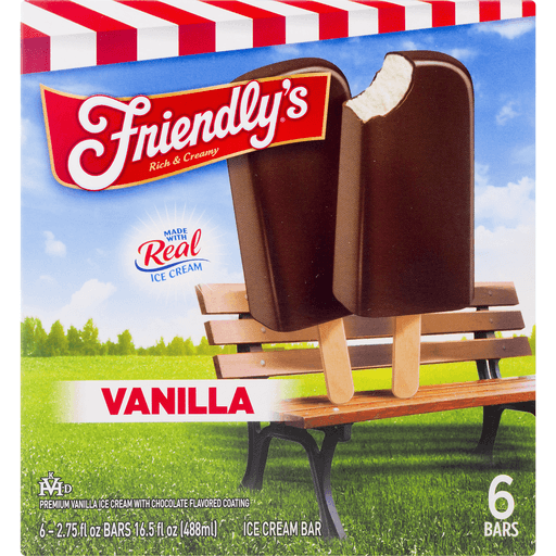 slide 4 of 9, Friendly's Ice Cream Bars Vanilla, 6 ct; 2.5 fl oz