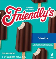 Friendly's Vanilla Frozen Dairy Dessert Bars, 6 ct / 2.75 fl oz