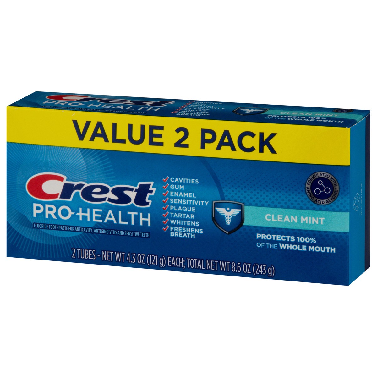 slide 6 of 9, Crest Pro-Health Clean Mint Toothpaste (4.3oz) Twin Pack, 2 ct