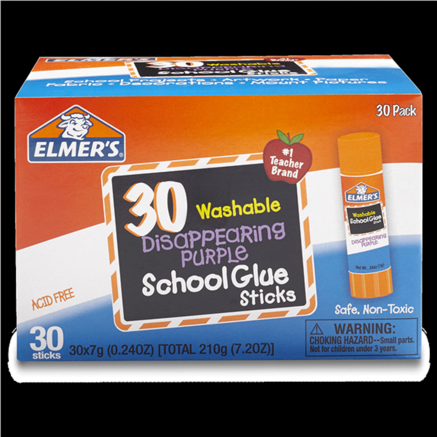 slide 1 of 1, Elmer's Washable Purple School Glue Sticks, 30 ct