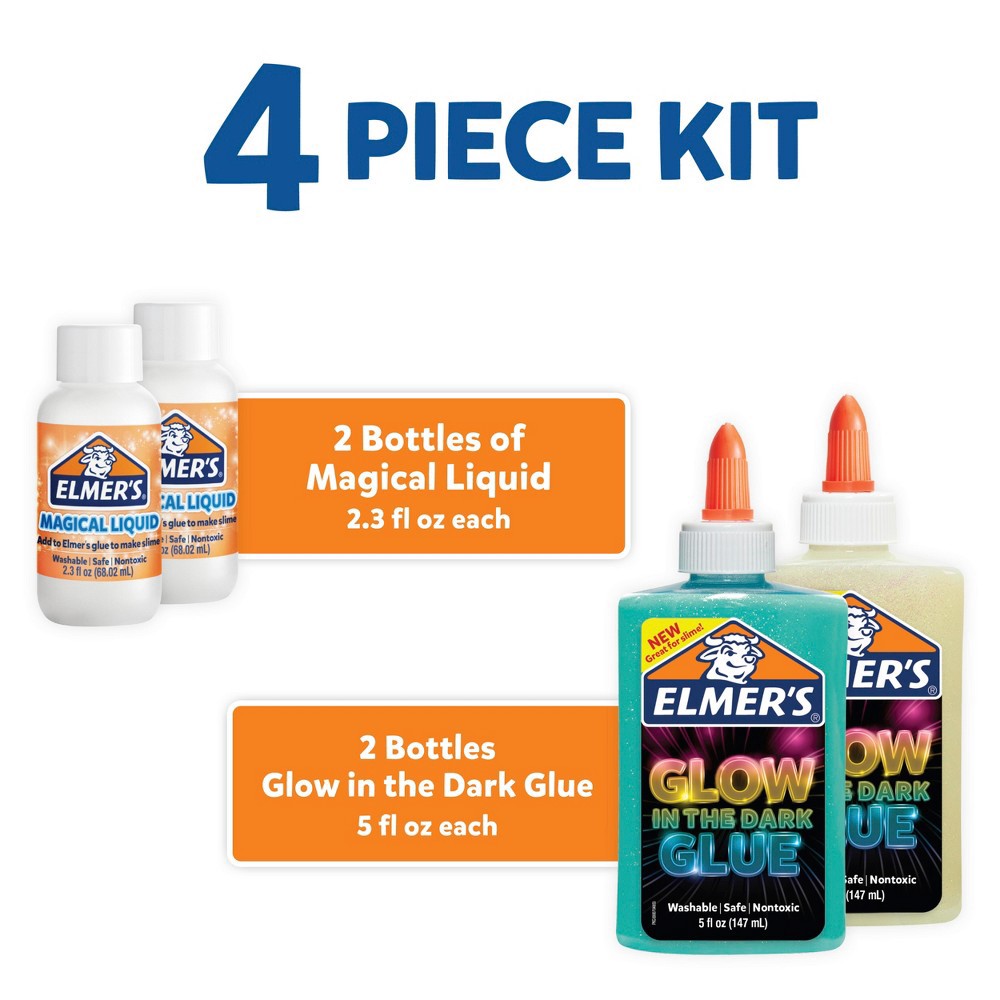 slide 5 of 6, Elmer's Glow in the Dark Slime Kit 1 ea, 4 ct