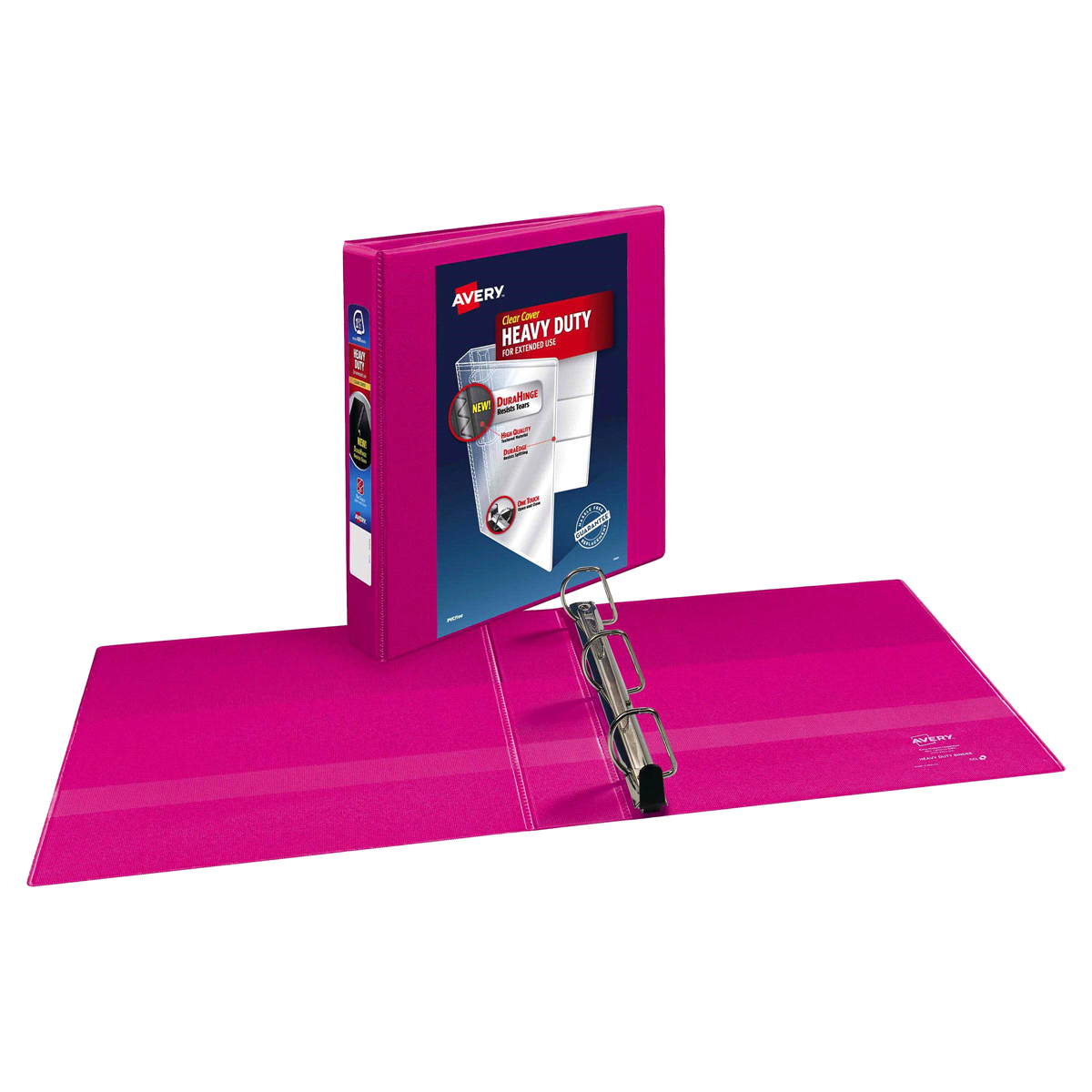 slide 1 of 2, Avery Heavy-Duty View Binder with one Touch EZD Rings 79721 - Pink, 1.5 in