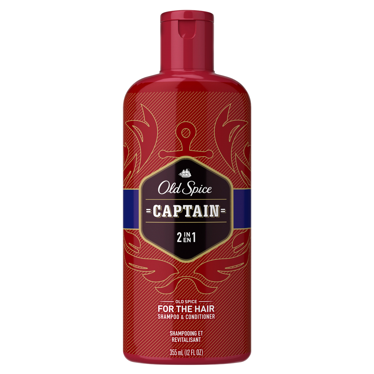 slide 2 of 3, Old Spice Captain 2 In 1 Shampoo & Conditioner For The Hair, 12 oz