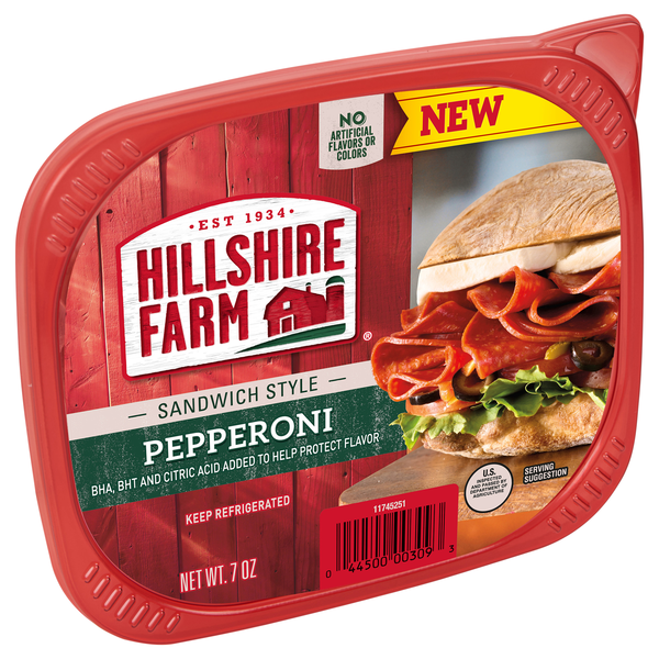 slide 1 of 1, Hillshire Farm Sandwich Style Pepperoni, 7 oz, 7 oz