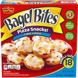 Bagel Bites Mini Pizza Bagel Frozen Snacks, 1 Box, for After-School and Late Night Snacking, Three Cheese, No High-Fructose Corn Syrup and No Artificial Flavors, 18 ct