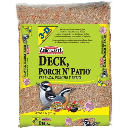 slide 1 of 1, 3-D Pet Products Bird Seed, Deck, Porch N' Patio, 5 lb