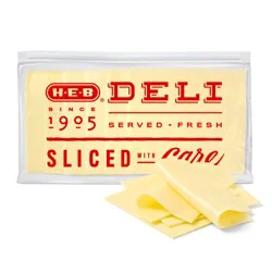 H-E-B Deli White American Cheese, Sandwich Sliced