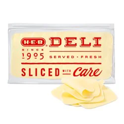 H-E-B Deli Whole Milk Mozzarella Cheese, Sandwich Sliced